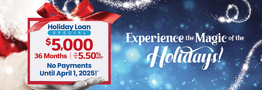 holiday loan special $5,000 for 36 months as low as 5.50%APR